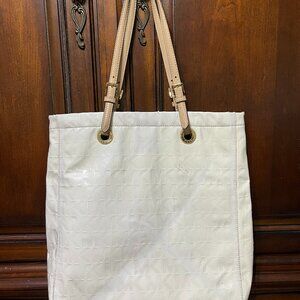 Michael Kors White Patent Leather Computer Bag/Tote